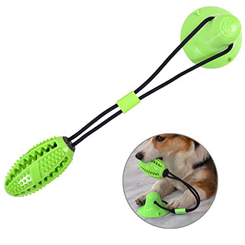 Suction Cup Dog Treat Dispenser, Rope Tug & Toothbrush in One