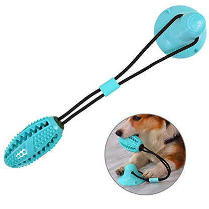 Suction Cup Dog Treat Dispenser, Rope Tug & Toothbrush in One