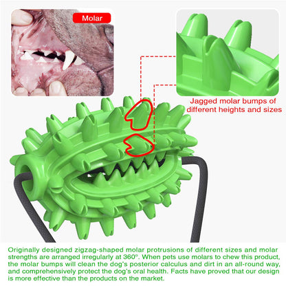 Suction Cup Dog Treat Dispenser, Rope Tug & Toothbrush in One