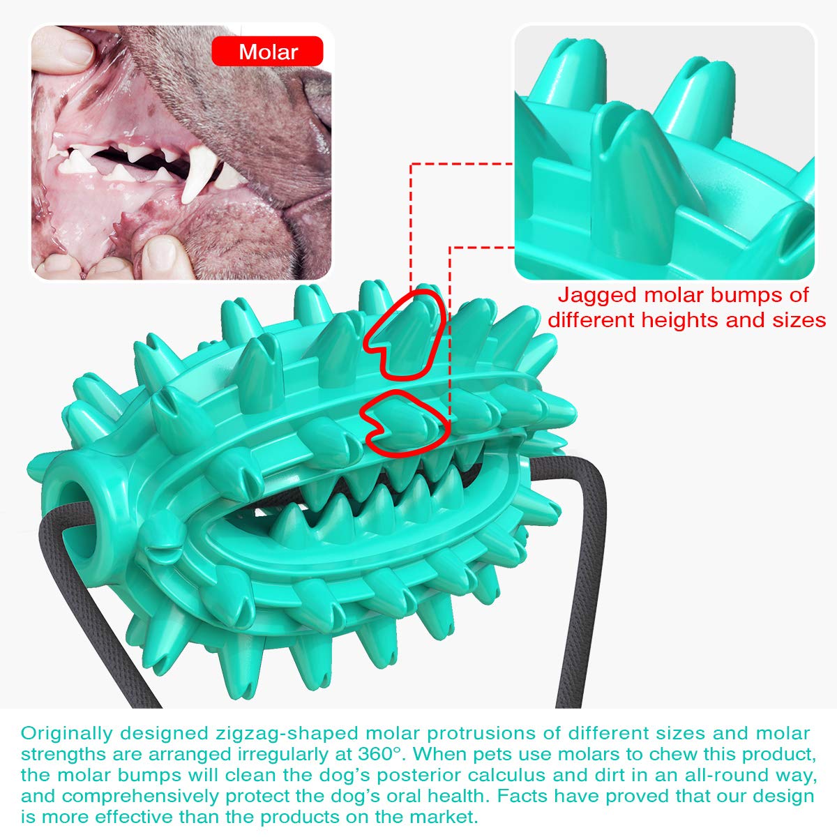 Suction Cup Dog Treat Dispenser, Rope Tug & Toothbrush in One