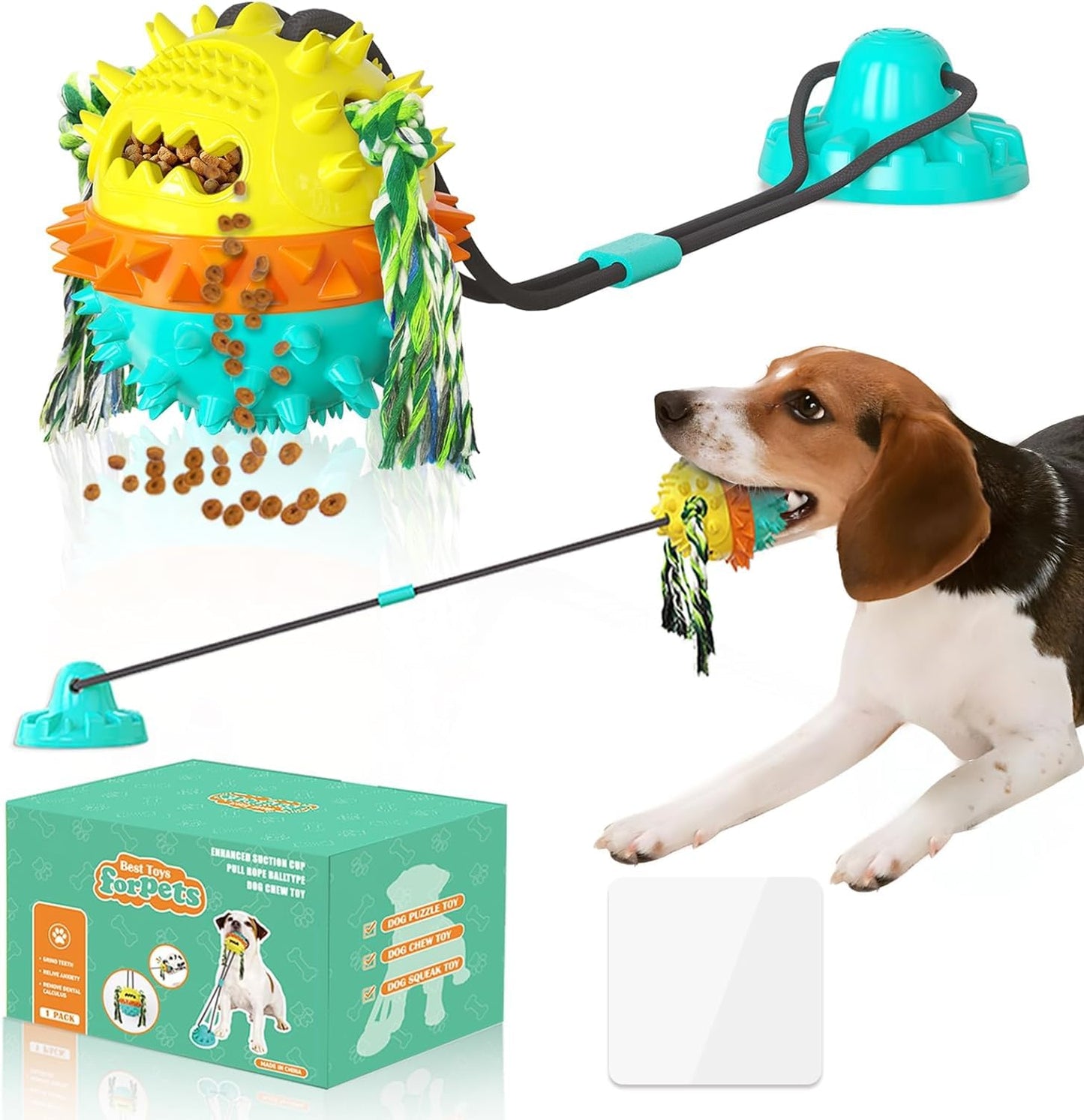 Interactive Suction Cup Dog Toy – Chew, Tug & Treat Dispenser for Busy Pups