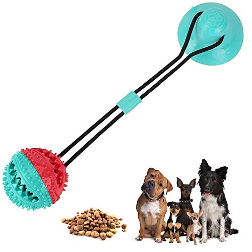 Suction Cup Dog Treat Dispenser, Rope Tug & Toothbrush in One