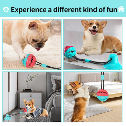 Interactive Dog Toys for Aggressive Chewers,Puppy Teething Toys for Boredom,Mentally Stimulating Tug of War Training Toy, Puzzle Treat Food Dispensing Teeth Cleaning sound Ball for Small Dogs