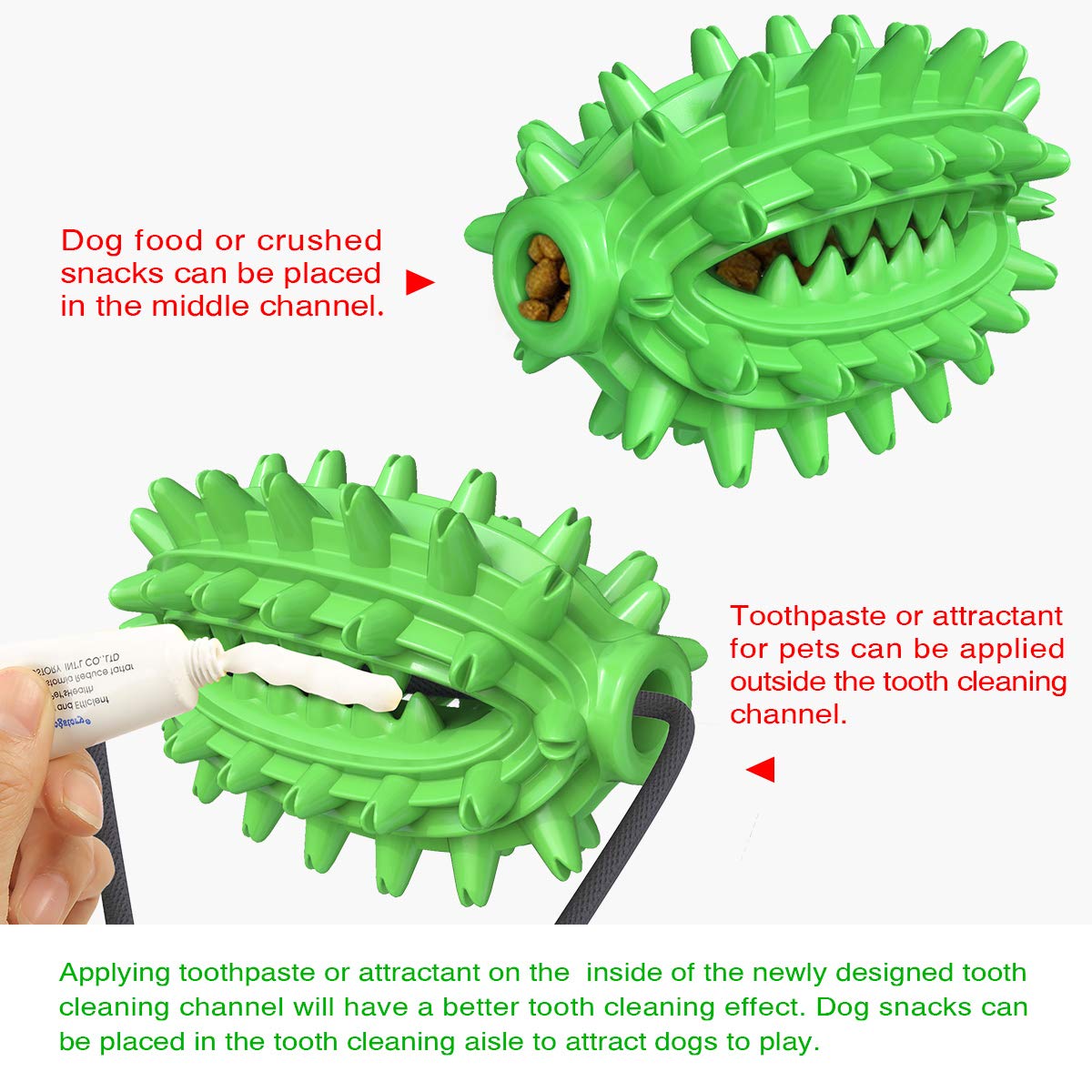 Suction Cup Dog Treat Dispenser, Rope Tug & Toothbrush in One