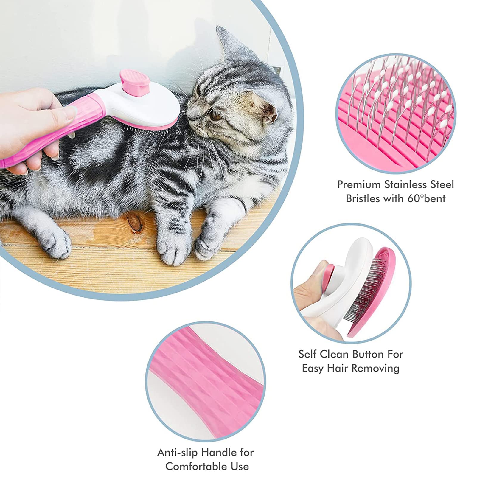 Pets Grooming Self Cleaning Slicker Massage Comb