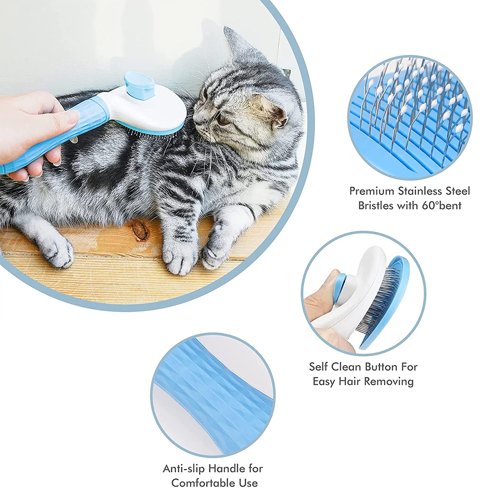 Pets Grooming Self Cleaning Slicker Massage Comb