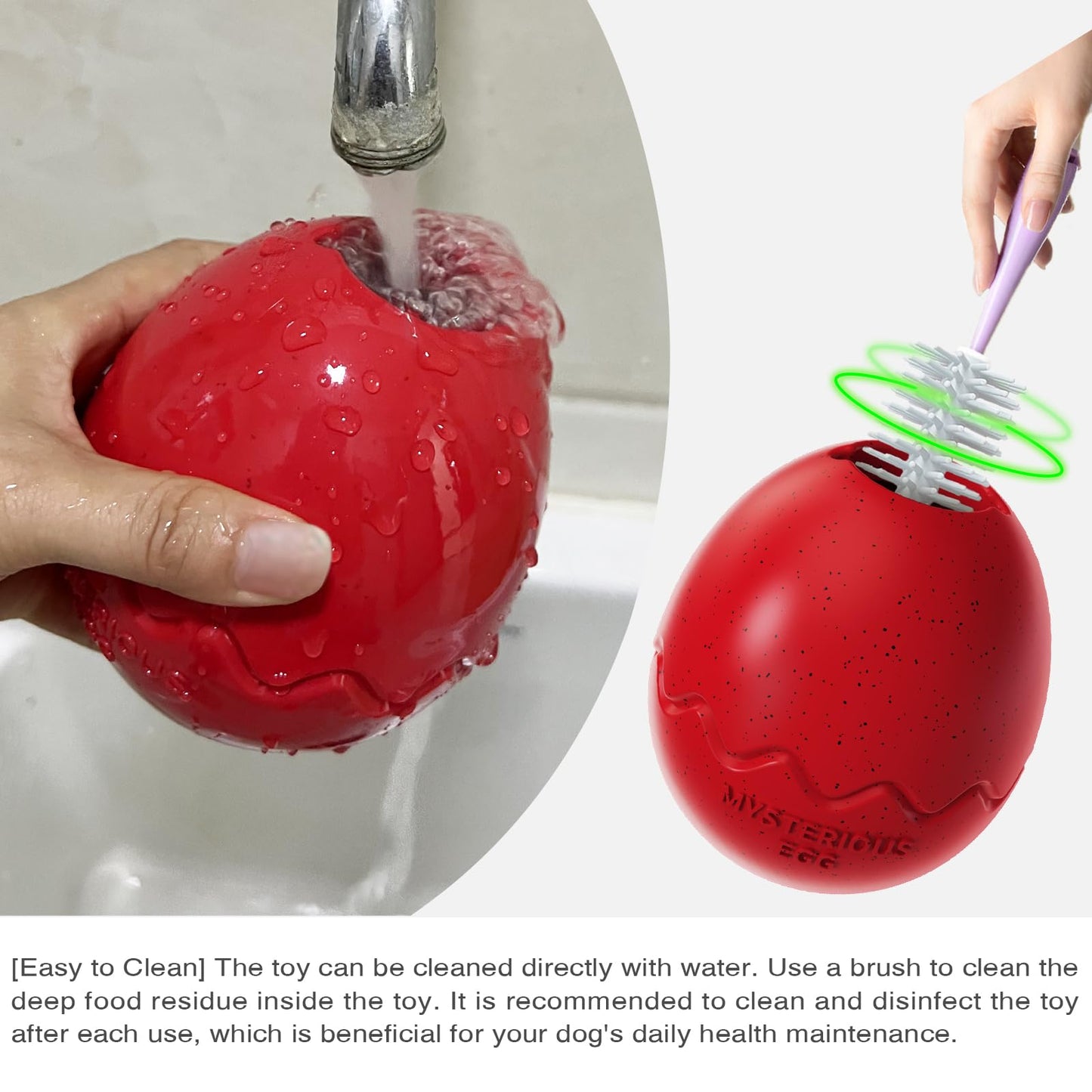 Dog Chew Toy Aggressive Chewer Slow Feeder Supply Toys (Freely Mix Dry &amp; Wet Food) for Medium &amp; Large Dogs - Mystery Egg