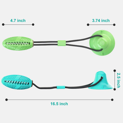 Suction Cup Dog Treat Dispenser, Rope Tug & Toothbrush in One
